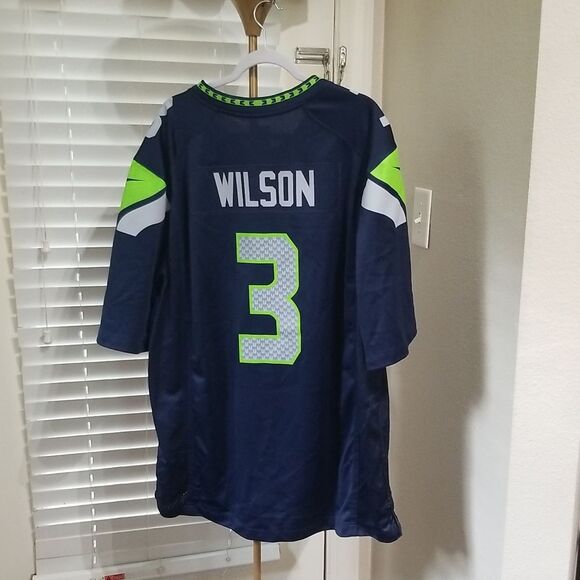 RUSSELL WILSON SEATTLE SEAHAWKS JERSEY MEN'S NIKE NFL SHIRT PULLOVER SIZE XXL - Picture 3 of 6